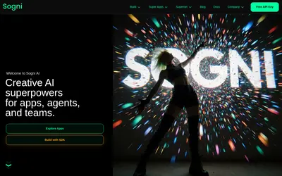 Website screenshot of Sogni AI (2026-05-21)