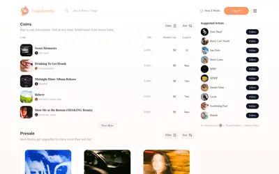 Website screenshot of Coop Records (2026-04-25)