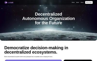 Website screenshot of LunioX (2026-05-21)