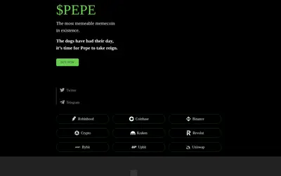 Website screenshot of PePeonTron  (2026-05-21)