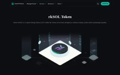 Website screenshot of Starke Staked SOL (2026-05-27)