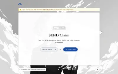 Website screenshot of END (2026-05-27)