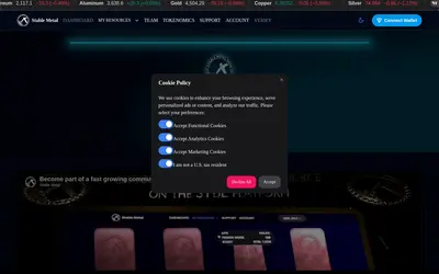 Website screenshot of Stable Metal  (2026-05-21)