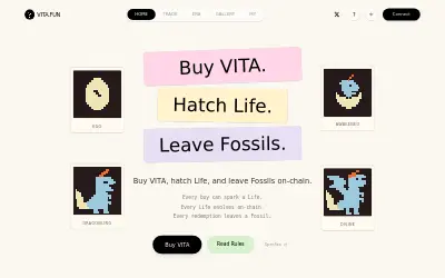 Website screenshot of Vita.fun (2026-06-10)
