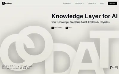 Website screenshot of Codatta  (2026-05-22)