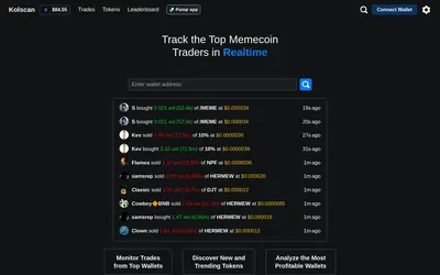 Website screenshot of kolscan (2026-05-20)