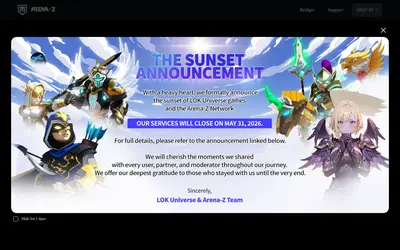 Website screenshot of Arena-Z (2026-05-21)