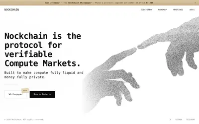 Website screenshot of Nockchain (2026-05-20)