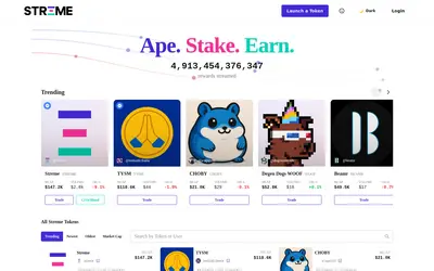 Website screenshot of Streme (2026-05-21)
