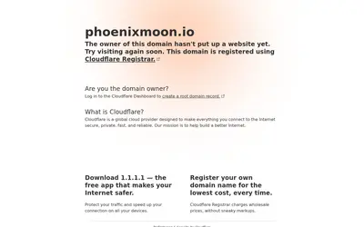 Website screenshot of PhoenixMoon (2026-04-25)