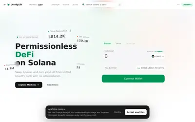 Website screenshot of Omnipair (2026-05-22)