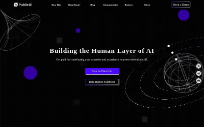 Website screenshot of PublicAI  (2026-06-03)