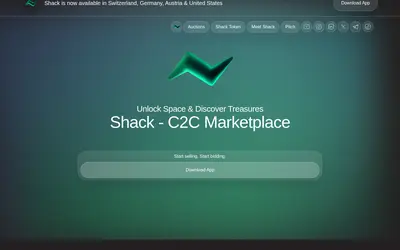 Website screenshot of Shack Token (2026-05-22)