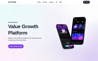 Website screenshot of Alt.town Token (2026-04-25)