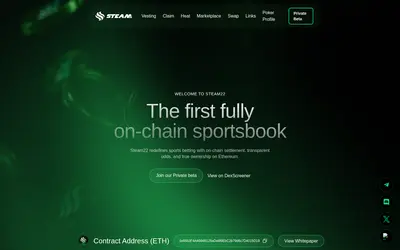 Website screenshot of Steam22 (2026-04-26)
