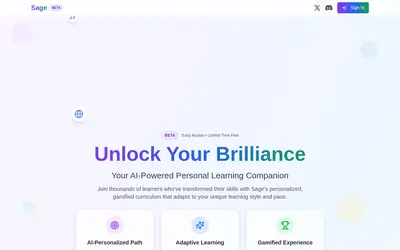 Website screenshot of Sage by Virtuals (2026-05-20)