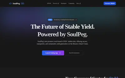 Website screenshot of SoulPeg USD (2026-04-25)