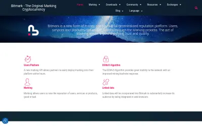 Website screenshot of Bitmark (2026-06-24)