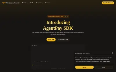 Website screenshot of Official World Liberty Financial (2026-05-28)