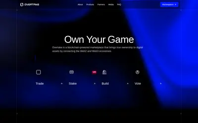 Website screenshot of OVERTAKE (2026-05-20)