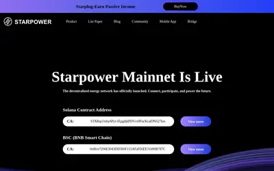 Website screenshot of Starpower (2026-05-22)