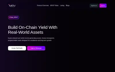 Website screenshot of MSV Protocol (2026-05-28)