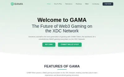 Website screenshot of Gama Token (2026-05-28)