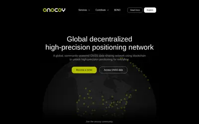 Website screenshot of Onocoy Token (2026-04-24)
