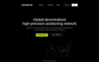 Website screenshot of Onocoy Token (2026-06-03)