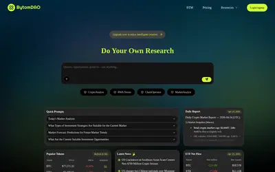 Website screenshot of BytomDAO (2026-04-24)