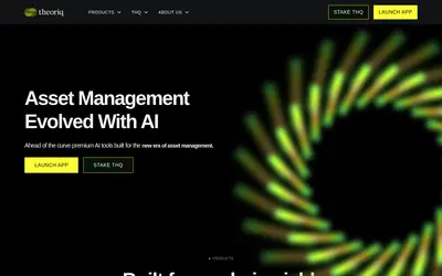 Website screenshot of Theoriq (2026-05-21)