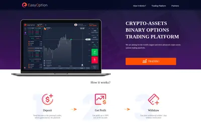 Website screenshot of EasyOption Token (2026-04-25)