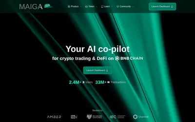 Website screenshot of Maiga (2026-05-20)