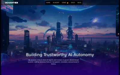 Website screenshot of DeAgentAI (2026-05-22)
