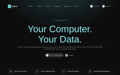 Website screenshot of NONOS (2026-04-24)
