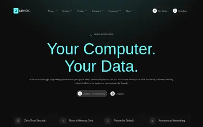 Website screenshot of NONOS (2026-06-03)