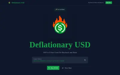 Website screenshot of Deflationary USD (2026-05-28)