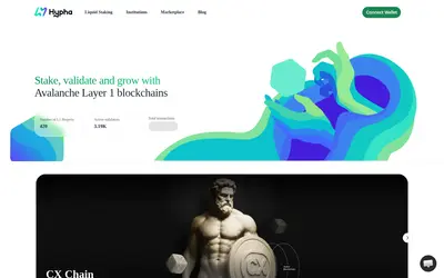 Website screenshot of Hypha Staked AVAX (2026-04-23)