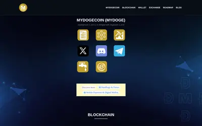 Website screenshot of Mydogecoin (2026-05-20)