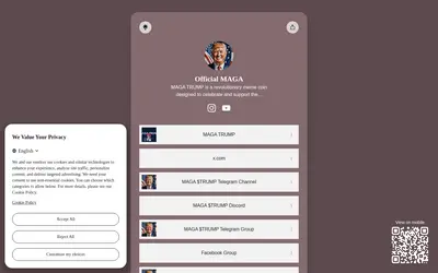 Website screenshot of MAGA TRUMP (magatrumpcoin.com) (2026-04-22)
