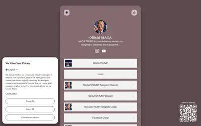 Website screenshot of MAGA TRUMP (magatrumpcoin.com) (2026-05-22)