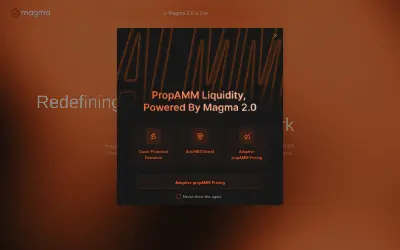 Website screenshot of Magma Finance (2026-06-03)