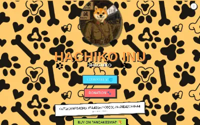 Website screenshot of Hachiko Inu (2026-06-03)