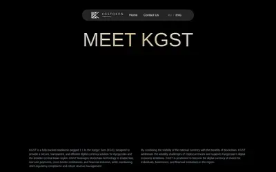 Website screenshot of Kyrgyz Som Stablecoin (2026-05-22)