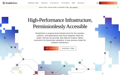 Website screenshot of DoubleZero (2026-04-25)