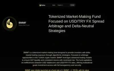 Website screenshot of Balsa MM Fund (2026-05-21)