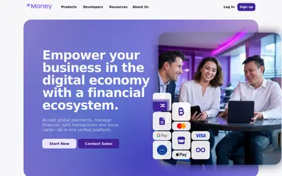 Website screenshot of xMoney (2026-05-21)