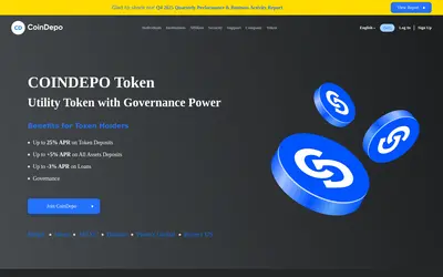 Website screenshot of COINDEPO (2026-05-21)