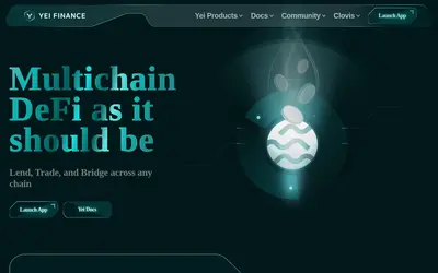 Website screenshot of Yei Finance (2026-04-26)