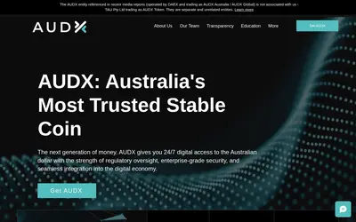 Website screenshot of Aussie Dollar Token (2026-04-25)